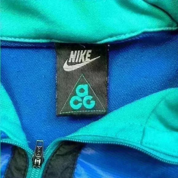 VTG 90s Nike ACG Fisher Jacket Windbreaker Rain Hiking Hoodie Packable Medium - Picture 5 of 7